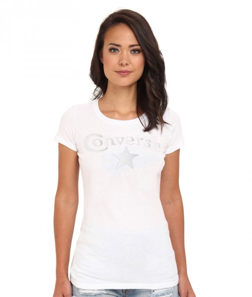 Converse T-shirt Sabina Blanc Femme 01