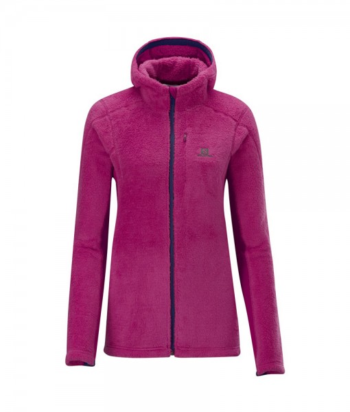 Salomon High Pile Hooded Midlayer Wild Berry 01