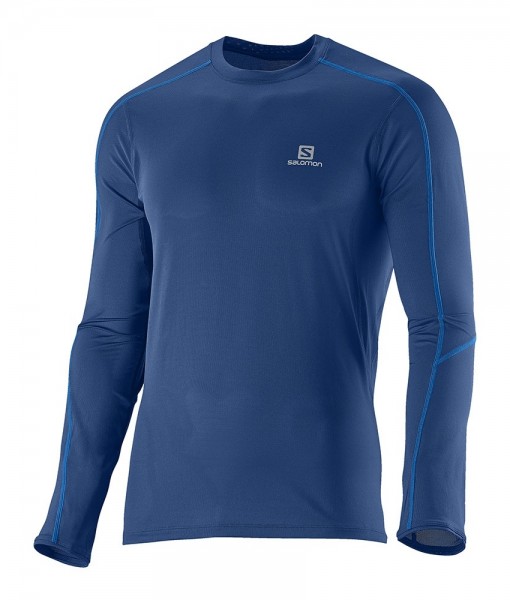 Salomon Trail Runner LS Tee M Midnight Blue 01