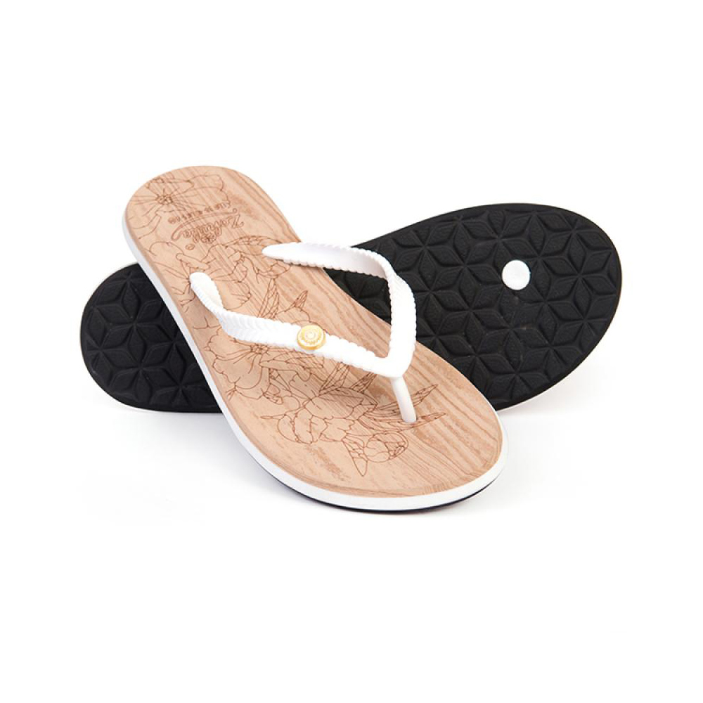 Zohula white store flip flops