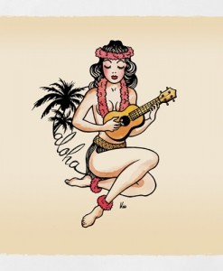 T-shirt HAWAÏAN PIN UP Coontak