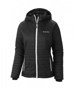 Columbia Go To Hooded Jacket Black White Femme