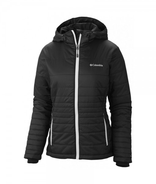 Columbia Go To Hooded Jacket Black White Femme C03