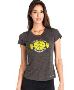 Grips Athletics Ladies T-Shirt Weight Grey Yellow