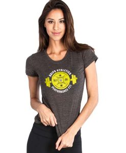 Grips Athletics Ladies T-Shirt Weight Grey Yellow